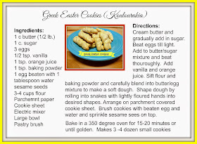 Greek Easter Cookie printable recipe