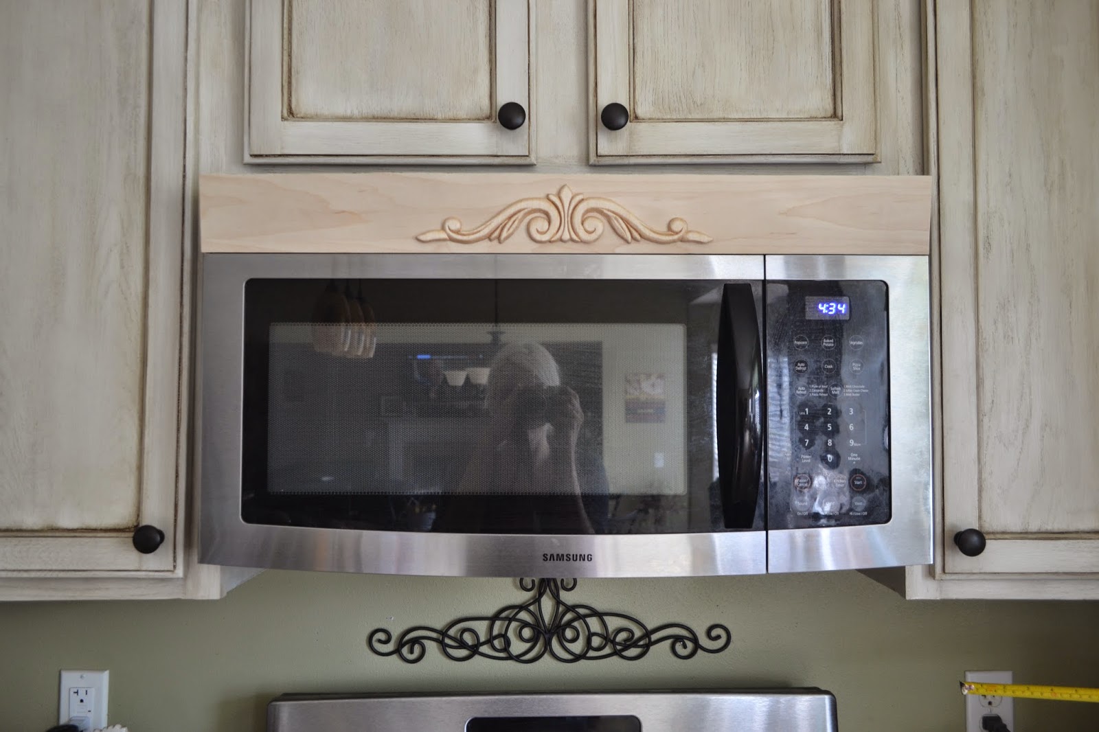 Thrifty Artsy Girl DIY Tuscan Above the Range Microwave Hood Vent Update