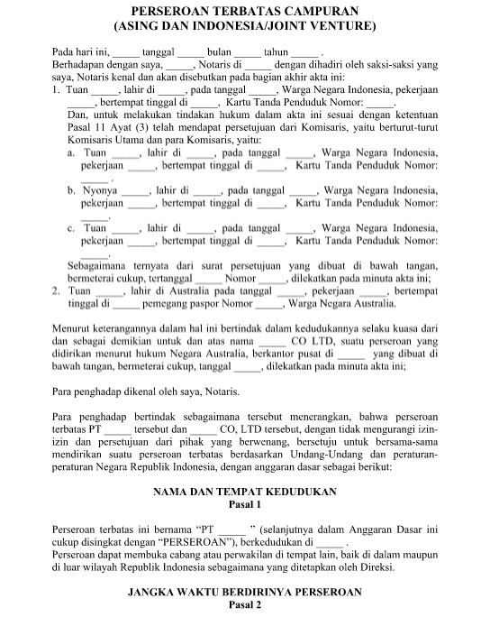 Contoh Surat Perjanjian Kerjasama Joint Operation Contoh Surat
