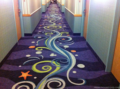 Paradise Pier Hotel Disneyland Resort carpet pattern hallway