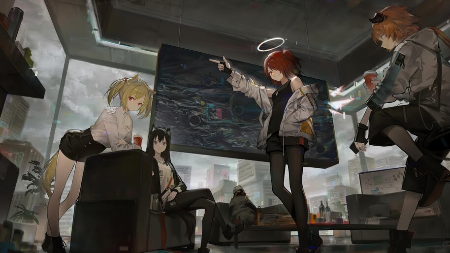 Arknights, Sora, Texas, Exusiai, Croissant, Anime, Girls, 4K, #6.523