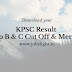 KPSC Result 2017, Karnataka KRIES Group B & C Cut off, Merit List