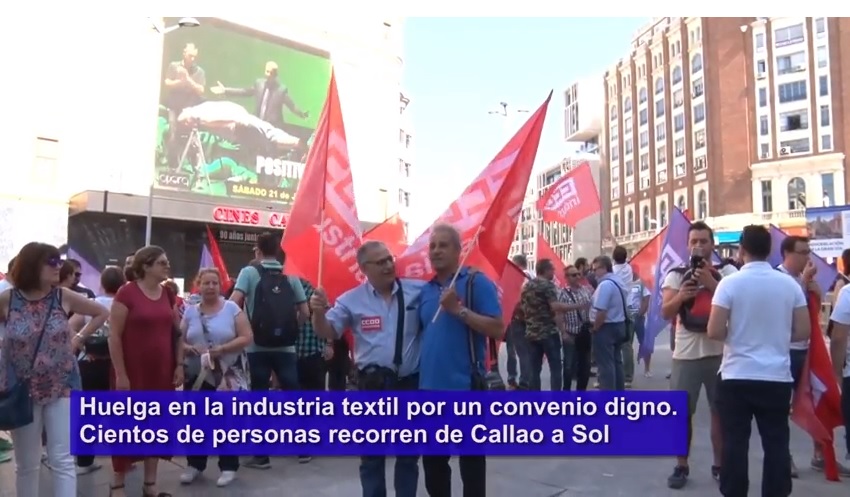 Respetuoso del medio ambiente Emperador Arrestar Manifestación Callao-Sol: Huelga en la industria textil por un convenio  digno ~ C33: Televisión de proximidad de Madrid