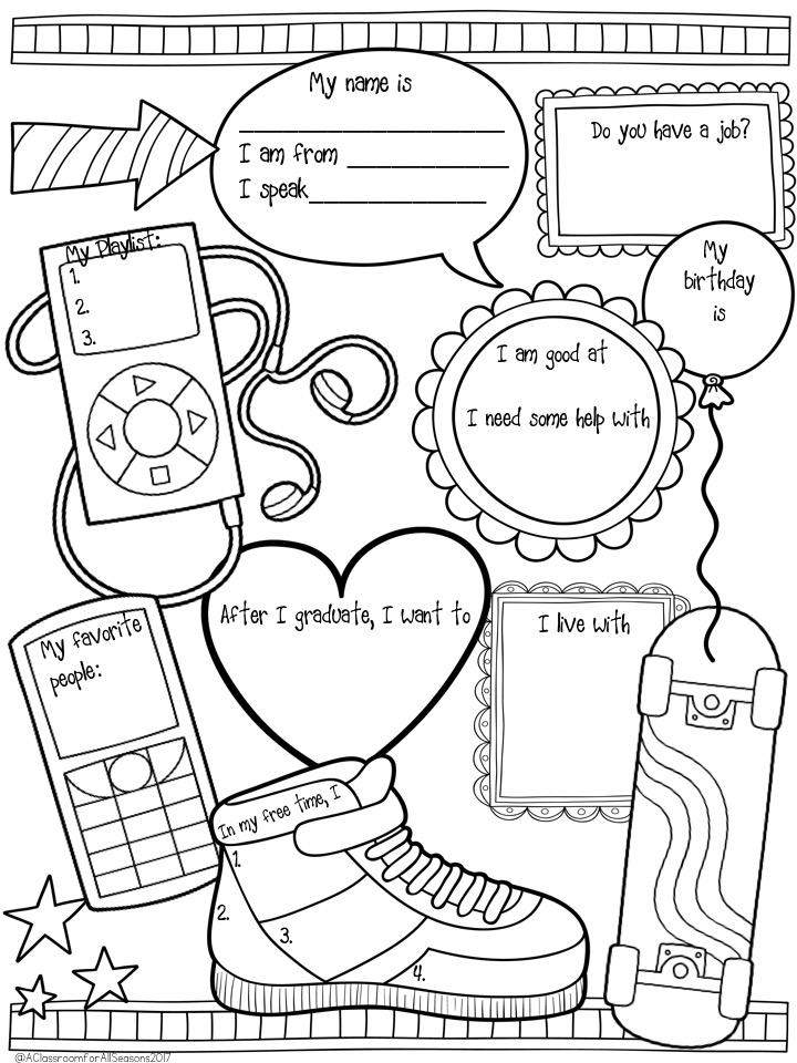 Getting To Know You Worksheets For Elementary Students