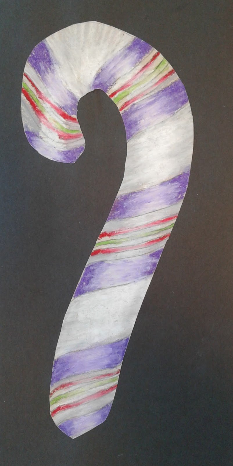 a faithful attempt Candy Canes in Oil Pastel