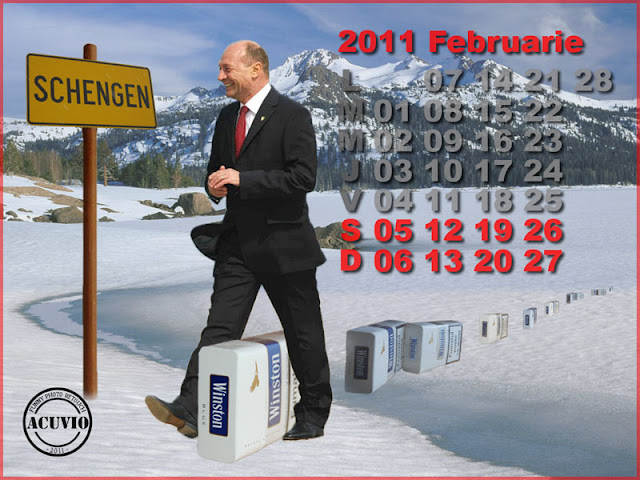 Funny postcard Februarie Traian Basescu