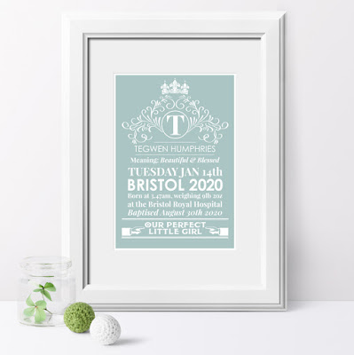 Heritage personalised meaning of name print in soft sage green, nursery art from PhotoFairytales.co.uk
