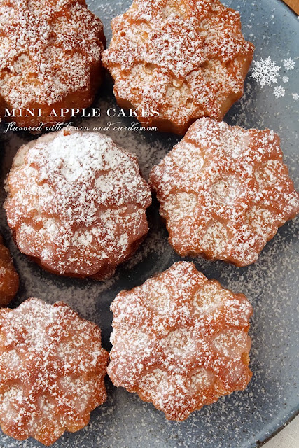 mini apple cakes flavored with lemon and cardamom