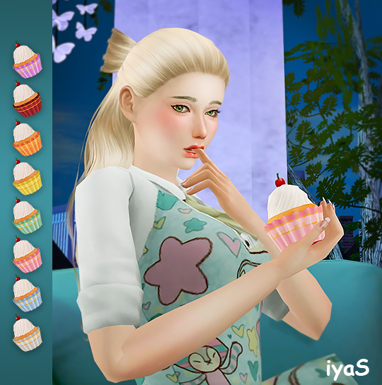 soloriya Cupcake Pose Accessory. Sims 4.