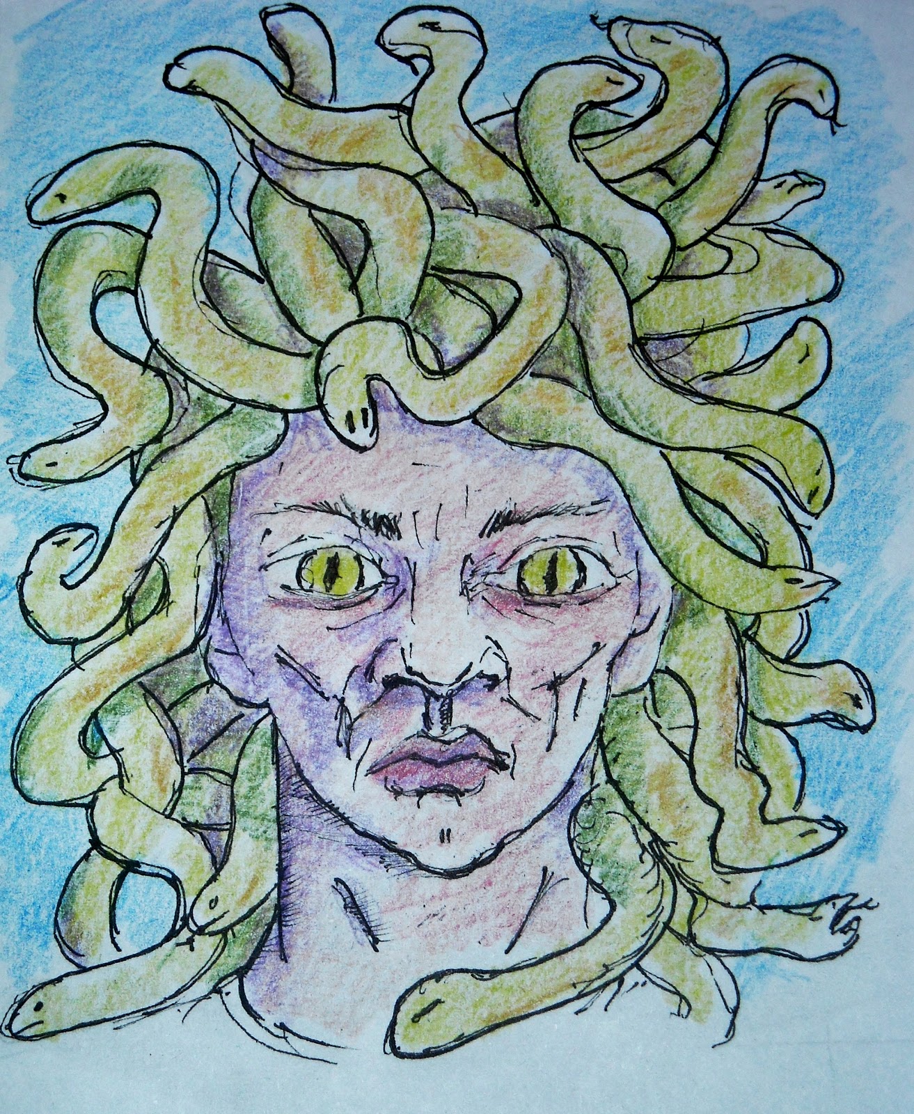Illustration How to Draw Medusa.
