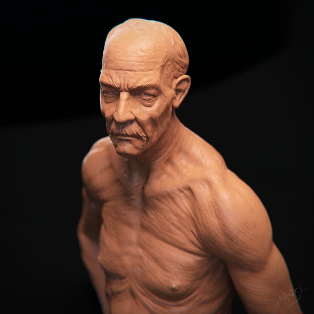 Yin Shiuan's Blog_I Have A CG Dream ZBrush Old Man Bust Sketch