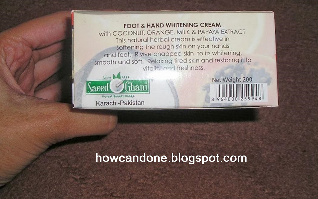 Foots And Hands Whitening Cream Formula i how do