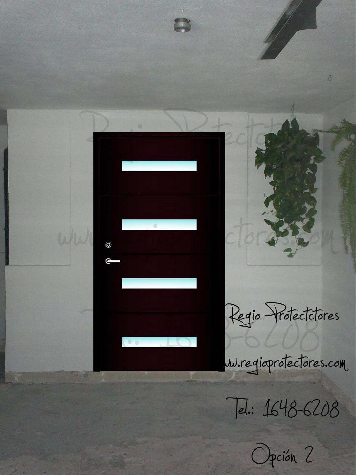 Regio Protectores: Puerta principal de hierro estilo contemporáneo