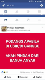 screen shoot postingan pizza podang's