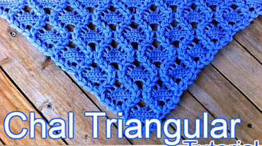 Chal triangular con hermoso diseño / Tutorial Crochet