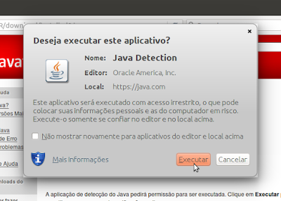 Executar a aplicação Java Executar a aplicação Java