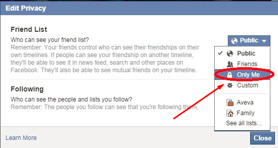 Hide Your Friends List On Facebook