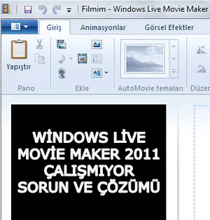 Windows Live Movie Maker 2011 nasıl çalıştırılır