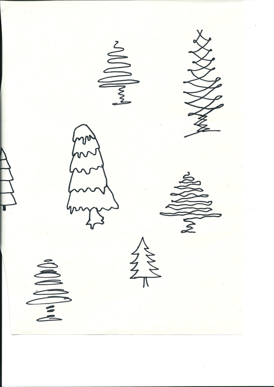 Estrela kritzeleien verzierungen gazo natalinos Design Practice: Hand drawn Christmas trees