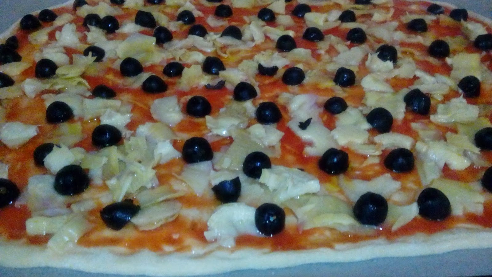 pizza olive e carciofi