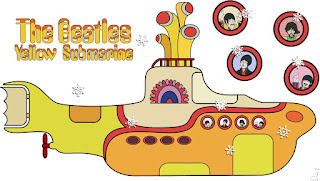 Beatles Yellow Submarine: Free Party Printables. Beatles Yellow Submarine Free Printable Image.