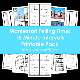 Montessori Telling Time: 15 Minute Intervals Printable Pack