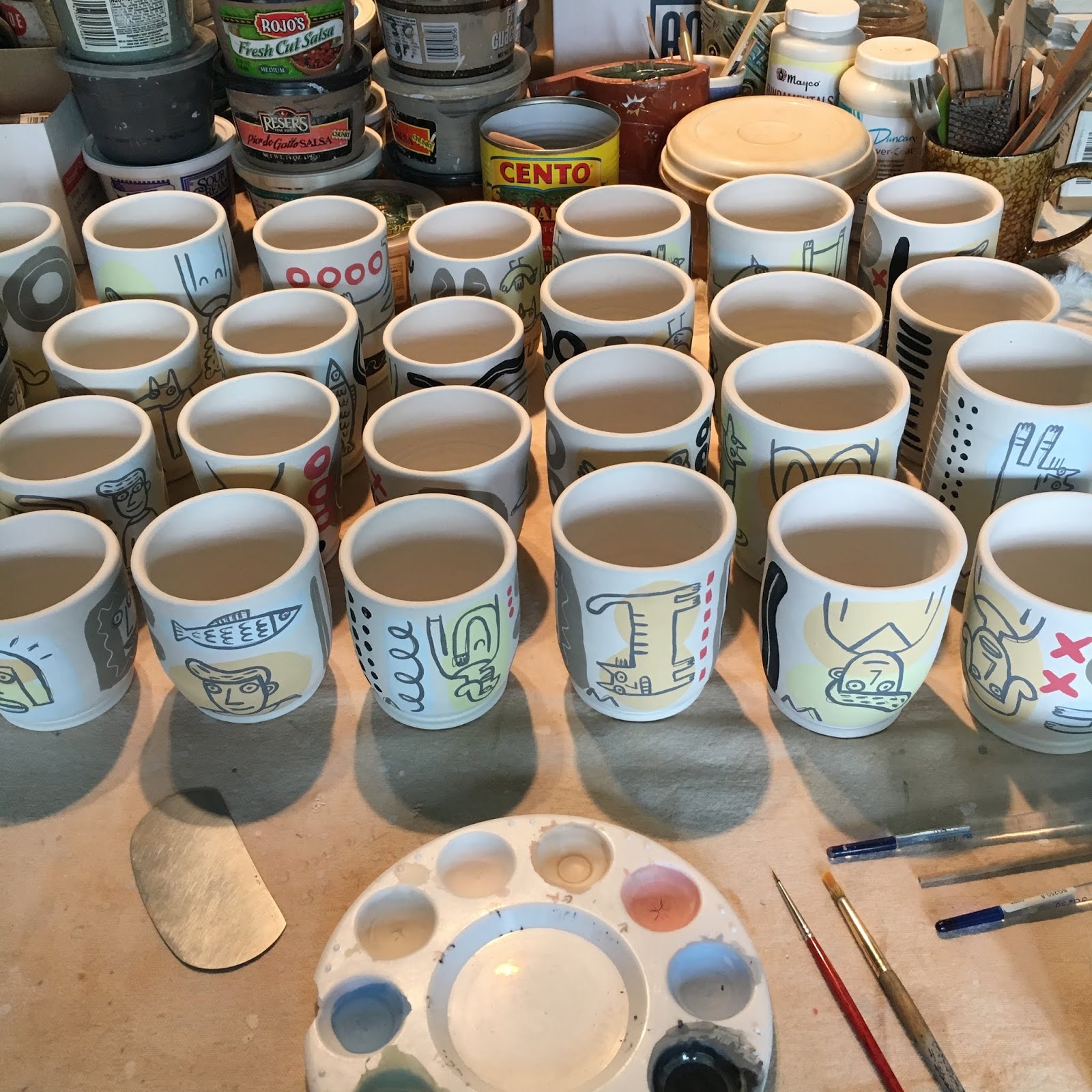 Kim Murton Painting cupsa few steps