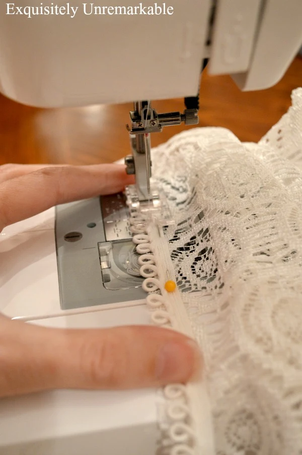 Adding trim to lace fabric