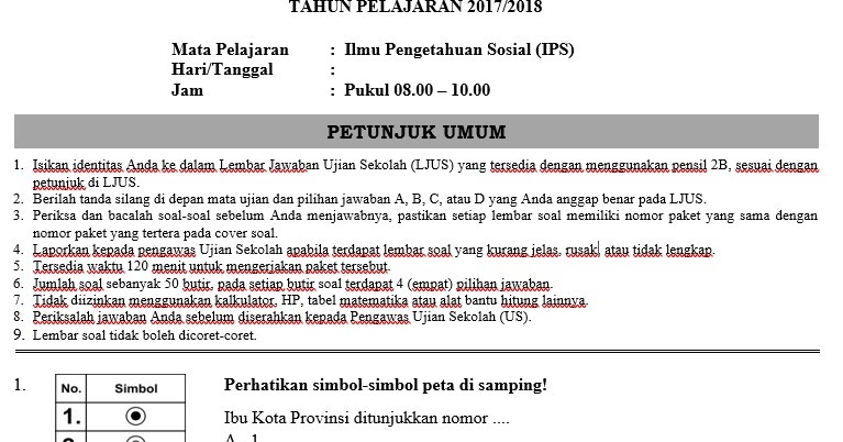 Soal Ujian Sekolah Ips Kelas 6 Sd Mi Dengan Kunci Jawaban Simpkb App