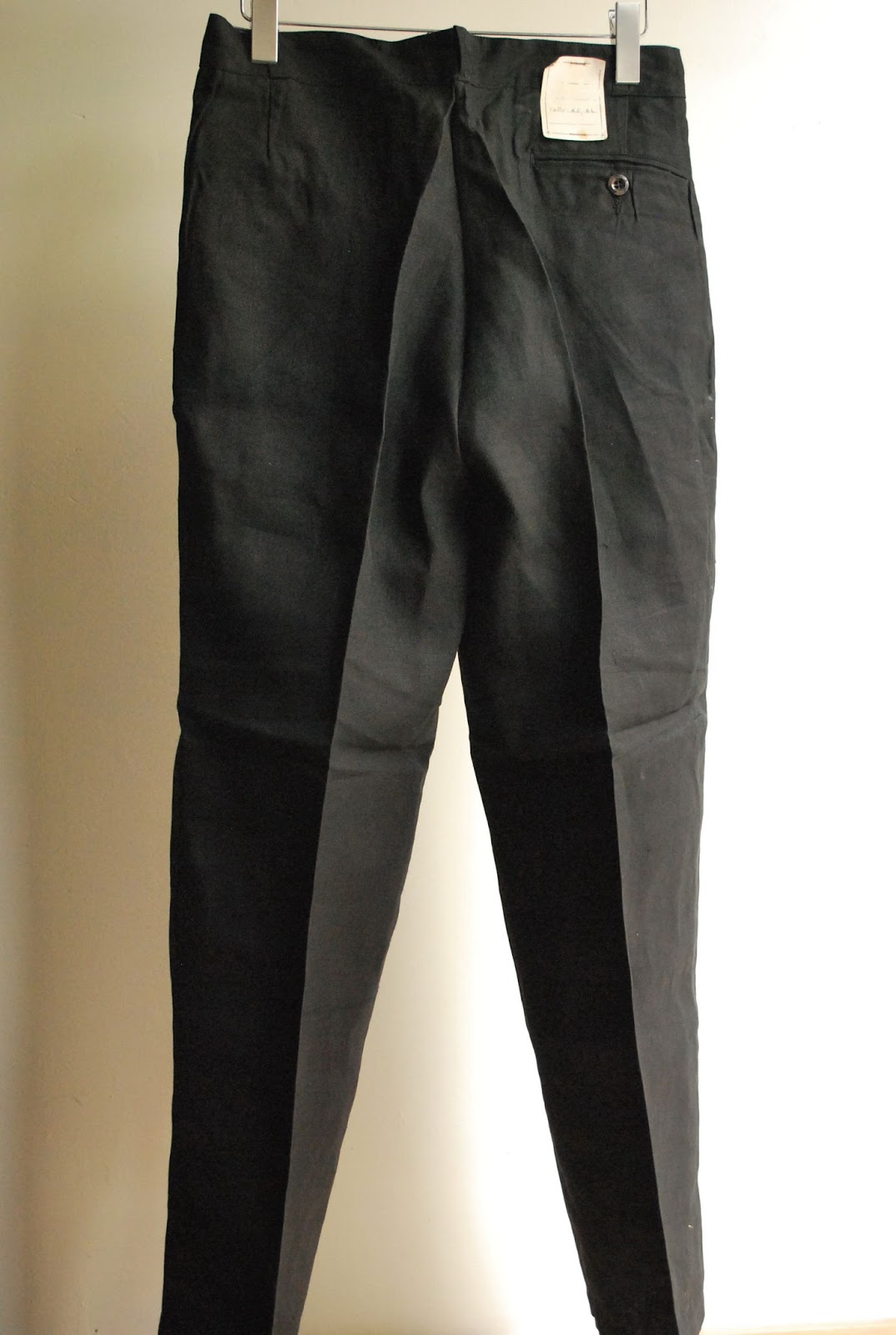 encore 1940s black linen work pants
