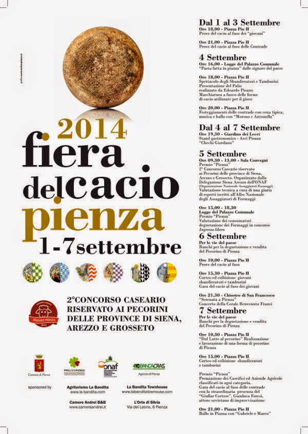 fiera del cacio. dall' 1 al 7 settembre 2014 a pienza (siena)