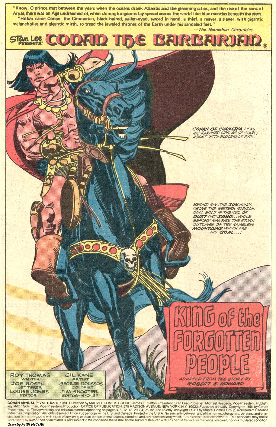 Read online Conan the Barbarian (1970) comic -  Issue # Annual 6 - 2