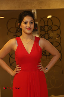 Actress Mouryani Stills in Red Dress at Intlo Deyyam Nakem Bhayam Trailer Launch  0003