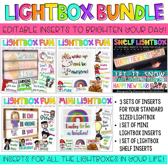 Inspirational Lightbox Inserts Learning In Wonderland