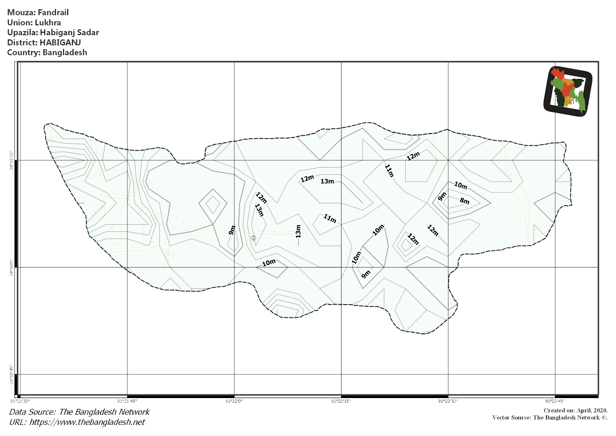 Map of Fandrail Mouza of Habiganj Sadar Upazila, HABIGANJ Map of Fandrail Mouza of Habiganj Sadar Upazila, HABIGANJ, Bangladesh.