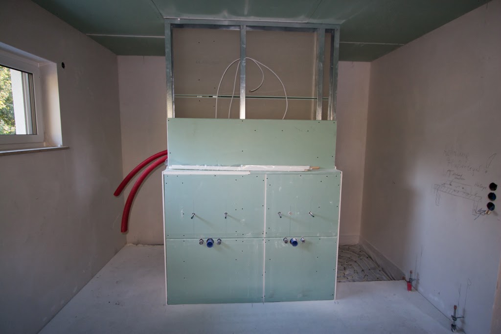 HuM's Baublog: Tag 134: Trockenbau im Badezimmer