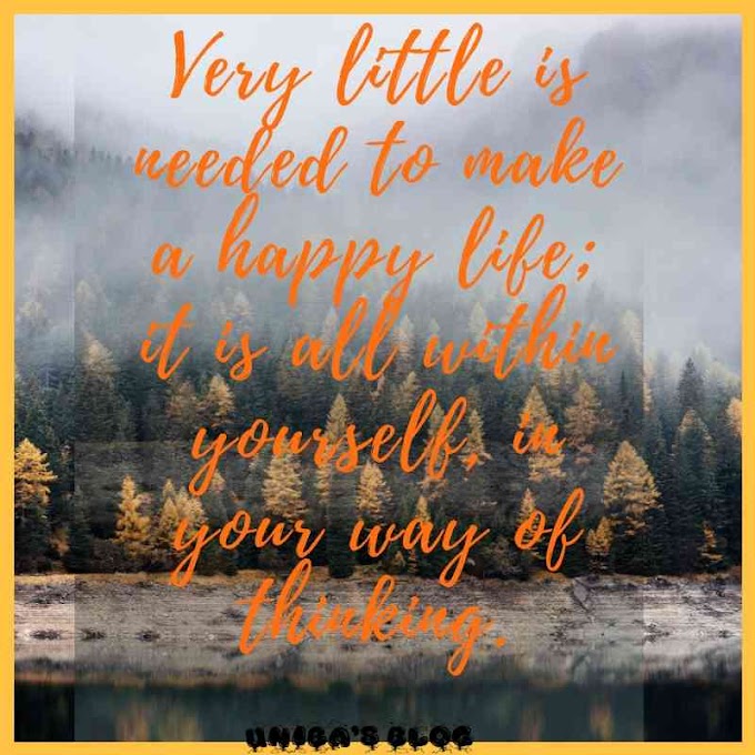Very little is needed to make a happy life...