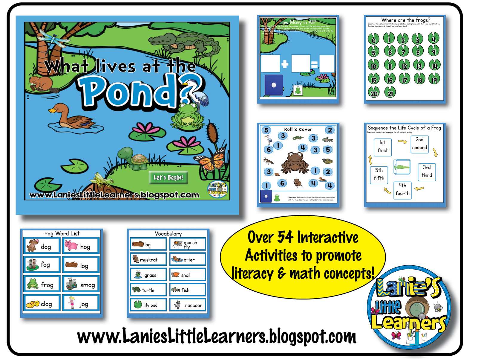 Lanie's Little Learners What Lives at The Pond? { SMARTboard Activities}