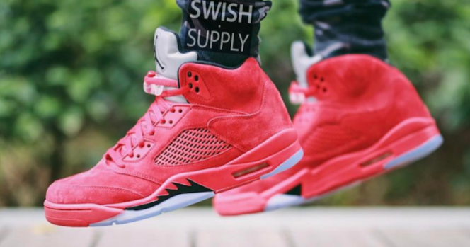 jordan 4 red on feet