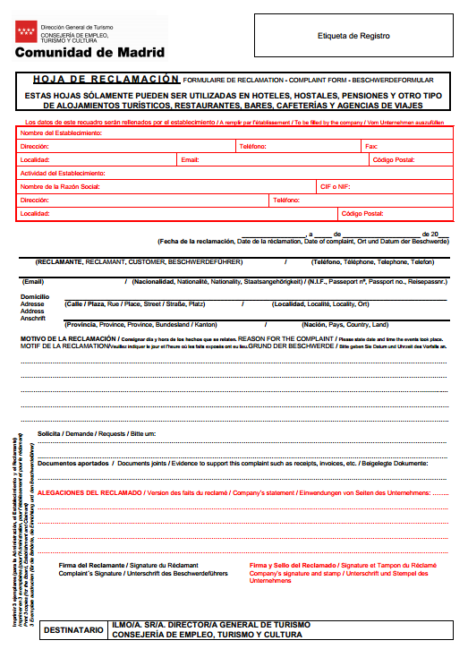 MARKETING DIRECTO AL EXITO MODELOS DE HOJAS DE RECLAMACIONES MARKETING DIRECTO AL EXITO MODELOS DE HOJAS DE RECLAMACIONES
