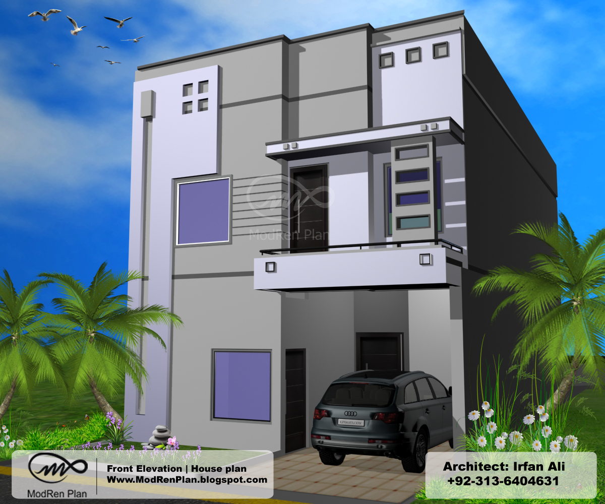 5 marla front elevation house%2B plan