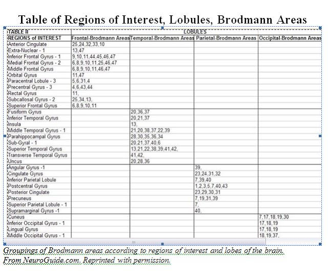www.brainbalances.de Funktionen der Brodmann Areale, übersichtlich