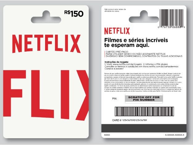 Comprar Cartão Netflix Pré-pago R$40 Reais