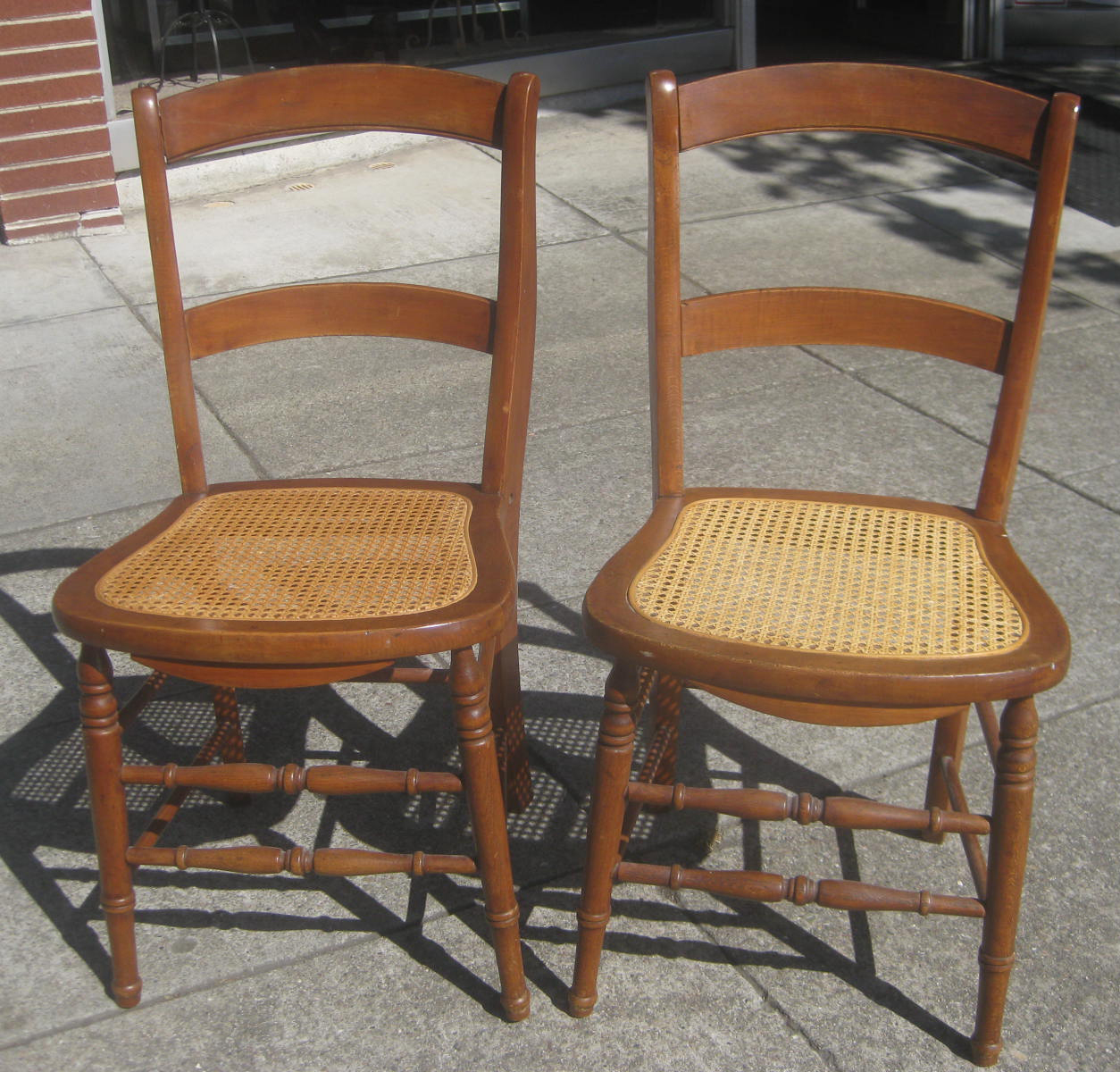 UHURU FURNITURE & COLLECTIBLES: SOLD - Wicker Seat Chair Pair - $45