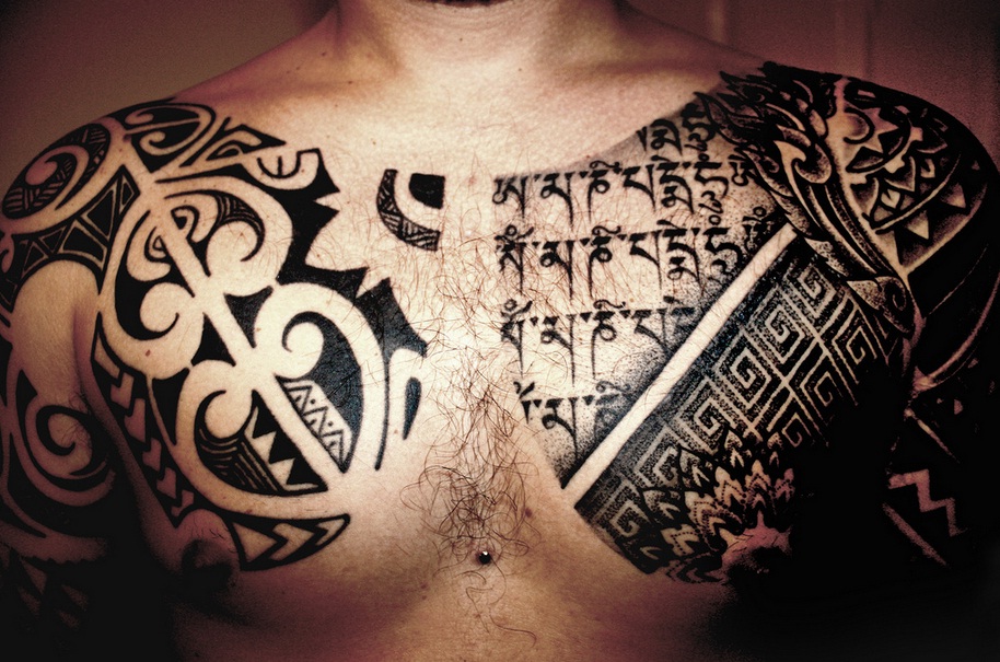 Music and tribal tattoo 