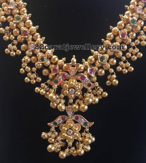Gold Muvvalu Haram by Bhavani Jewellers