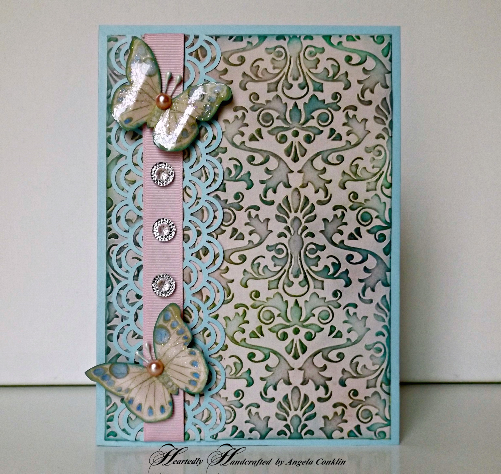 Heartedly Handcrafted Embossed Greeting Card