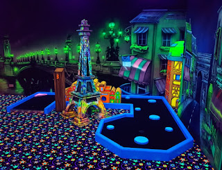Glo-Golf indoor minigolf at the Riverside Bowl in Andover