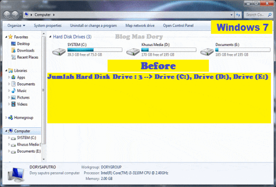 Cara membuat partisi hard disk drive atau local disk di laptop/PC menggunakan Windows 7 dan Windows 10 Blog Mas Dory
