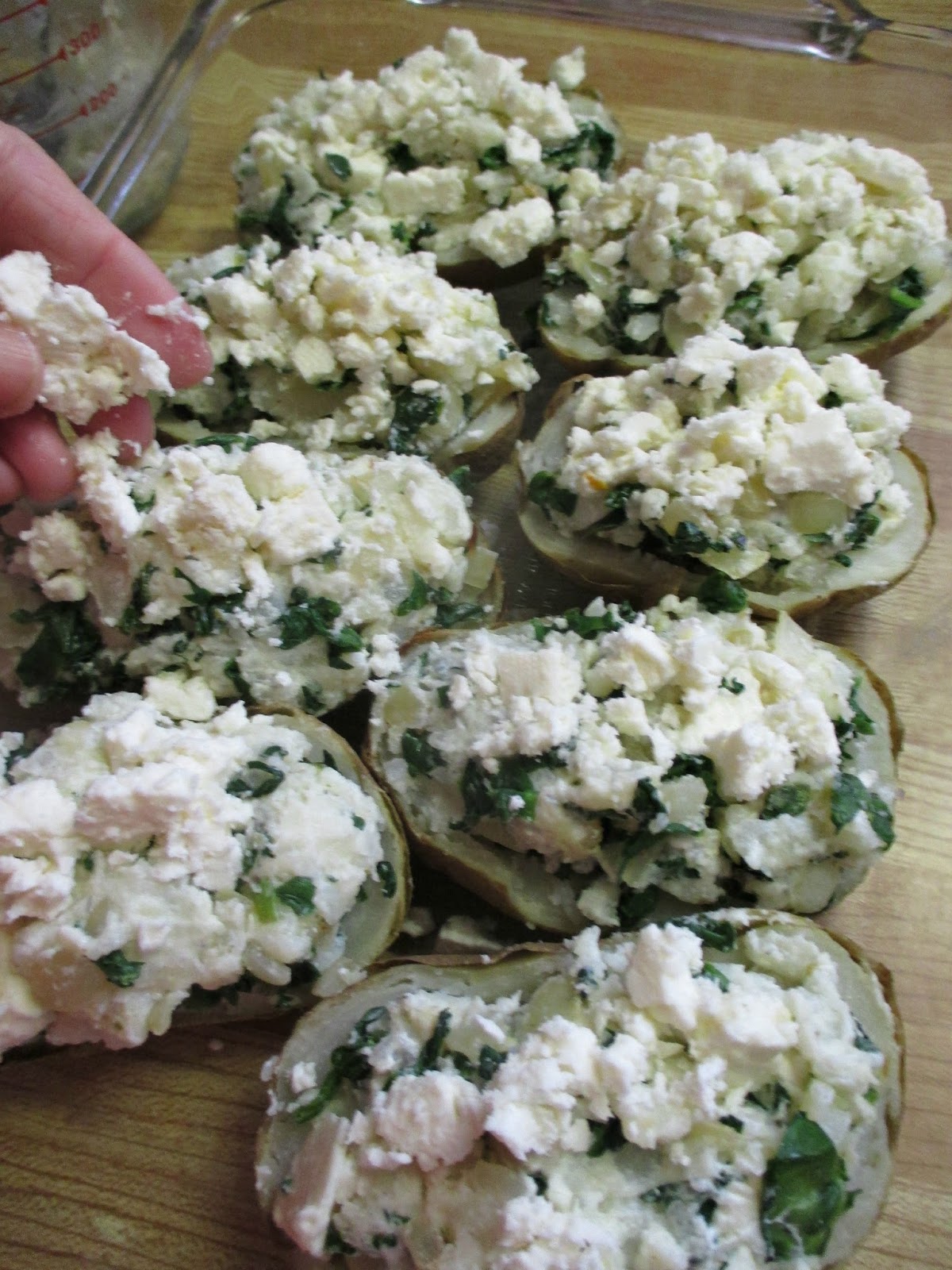 Just my Stuff Spinach and Feta Stuffed Potatoes